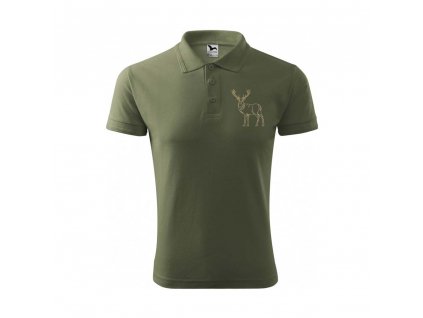 Pánské tričko s výšivkou jelen | Zelenáčky