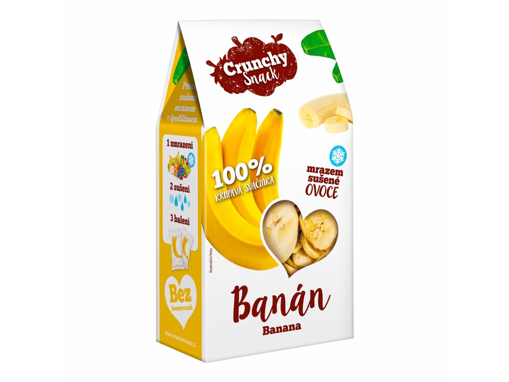 Crunchy snack, Mrazem sušený banán, 30g