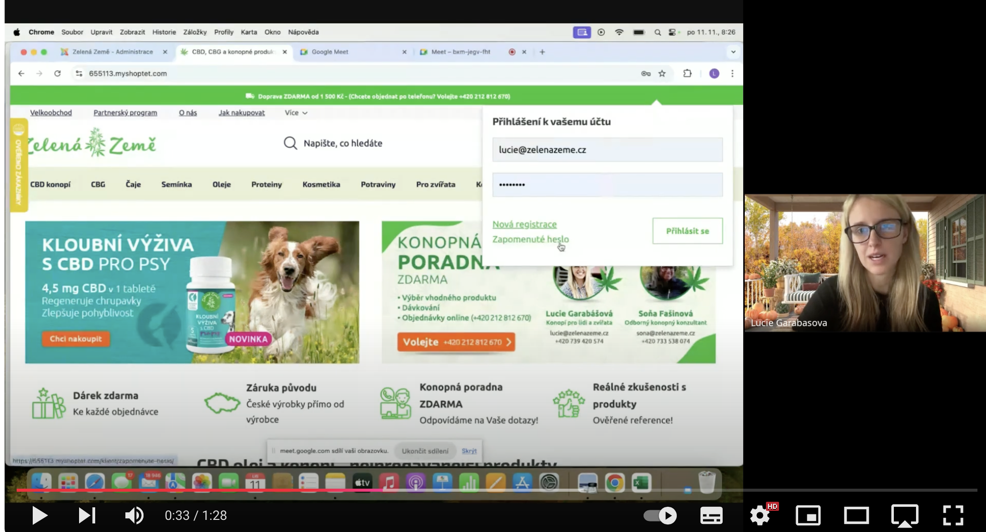 Videonávod, jak nastavit heslo na nové platformě Zelené Země