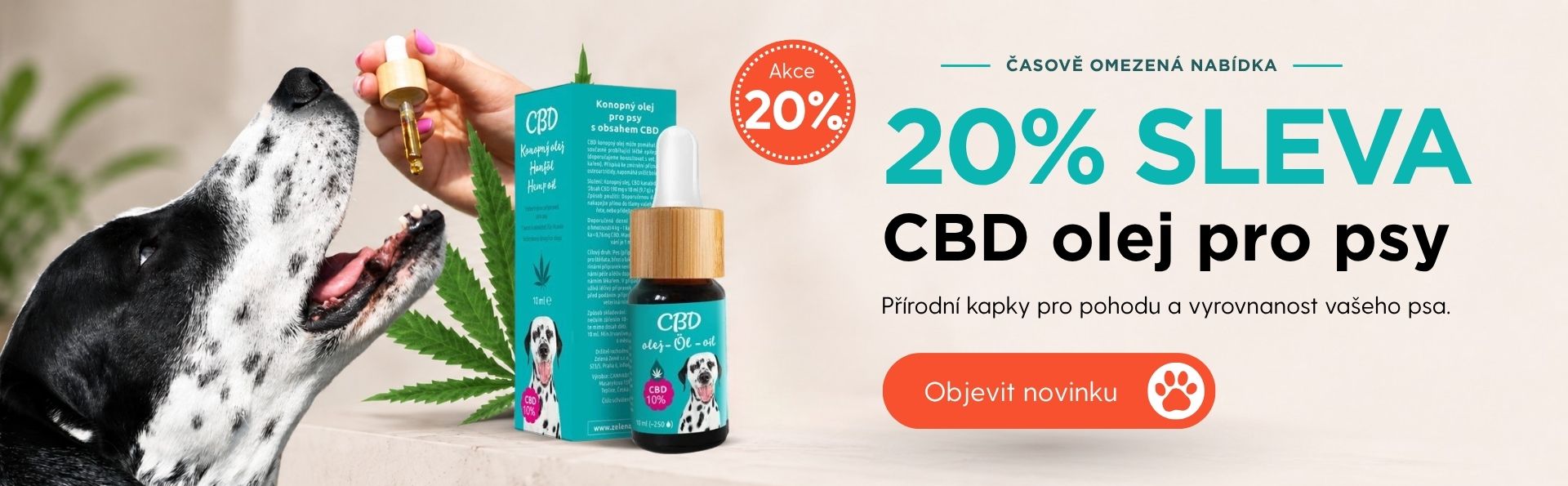 Sleva CBD oleje pro psy