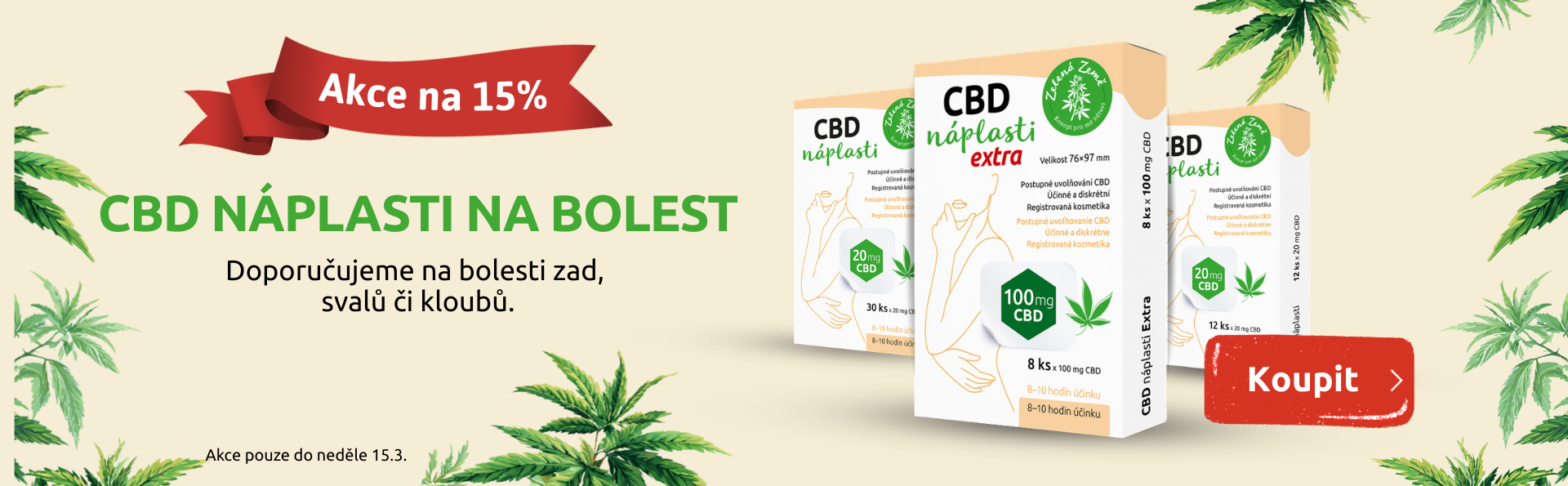 Sleva 15% náplasti s CBD