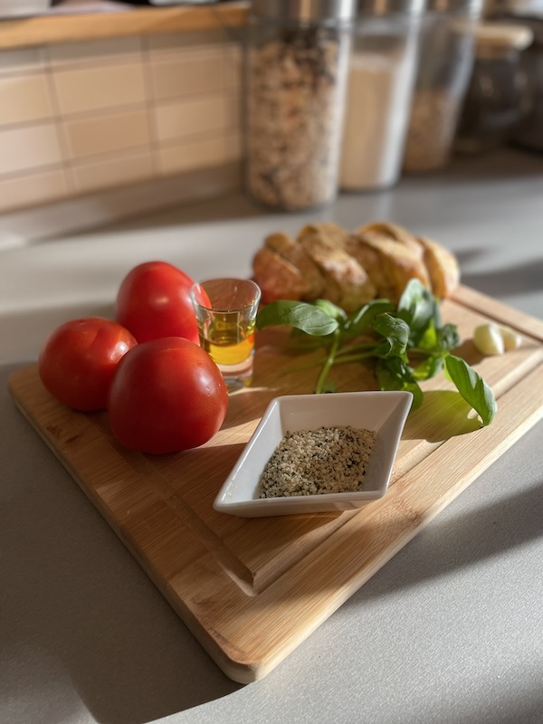 Bruschetta-ingredience