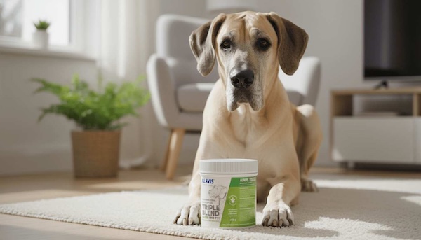 Opotřebení kloubní chrupavky u psa – ilustrační grafika