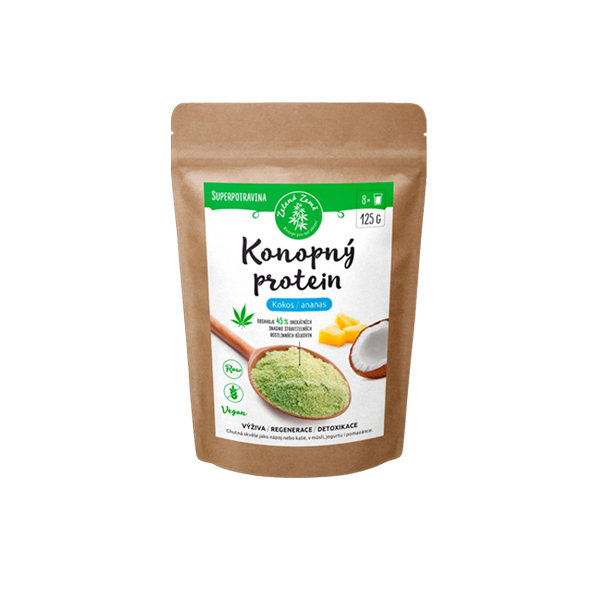 Zelená Země Konopný protein 125 g - kokos s ananasem