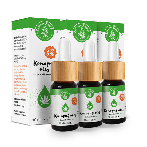 Zelená Země CBD kapky 5%, 30 ml (3 x10 ml)