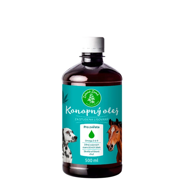 Zelená Země Konopný olej pro zvířata, 500 ml