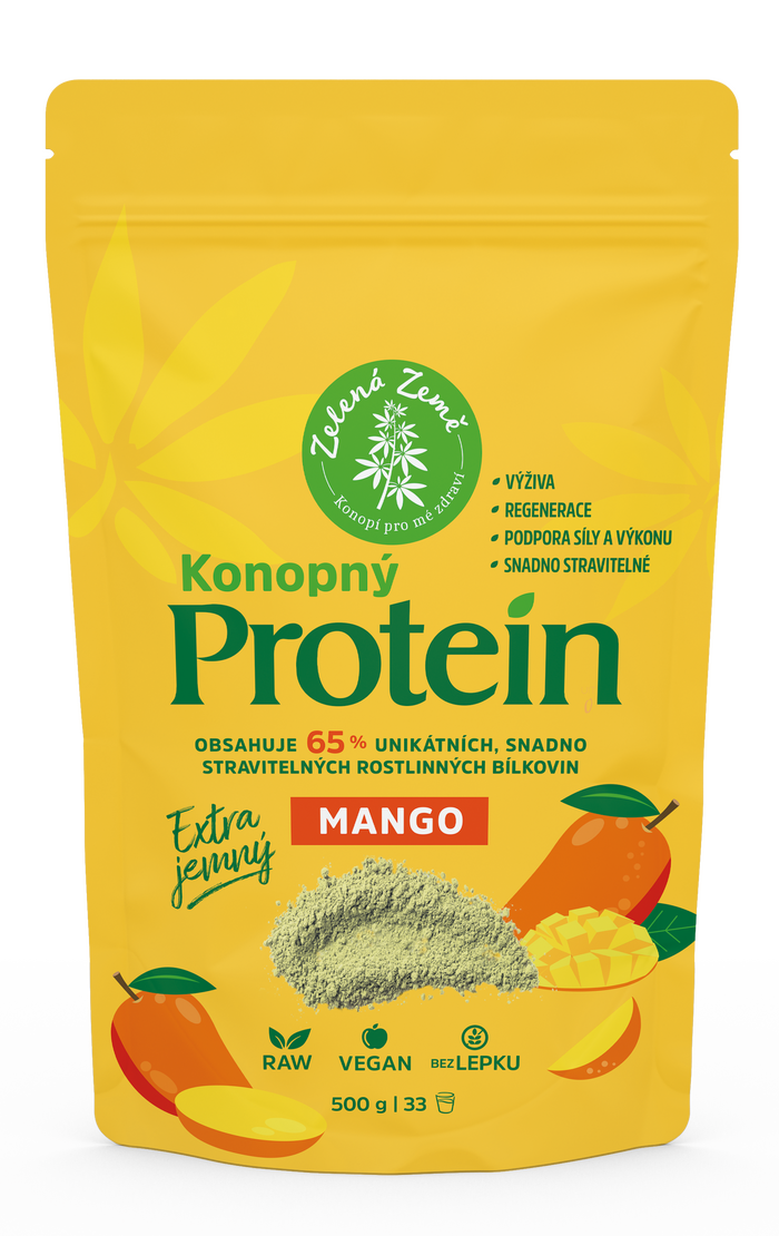 Zelená Země Konopný protein s mangem EXTRA, 500g