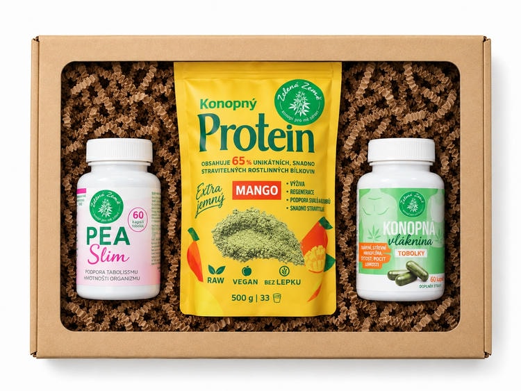 Efektivní hubnutí (balíček na 30 dní) Druh konopného proteinu: Kotvičník pro muže + vláknina + SLIM kapsle