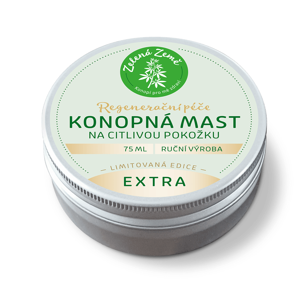 Zelená Země Konopná mast Extra na citlivou pokožku 75 ml