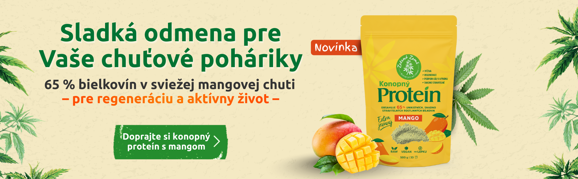 Novinka: Konopný proteín s mangom