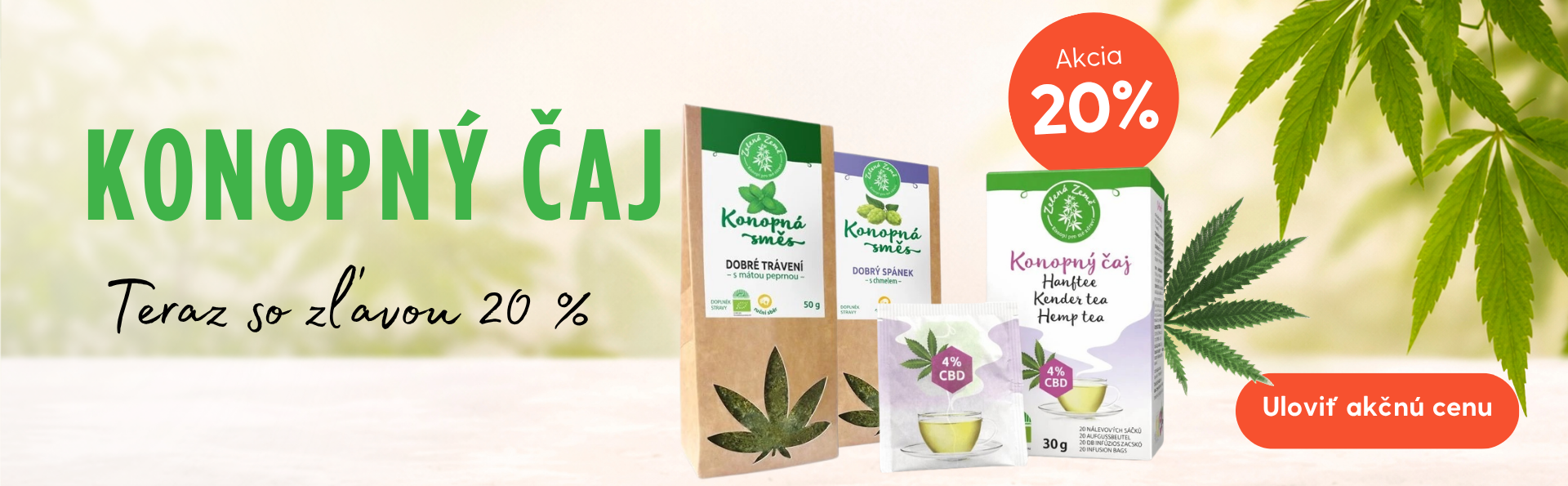 Zľava -20 % na konopné čaje