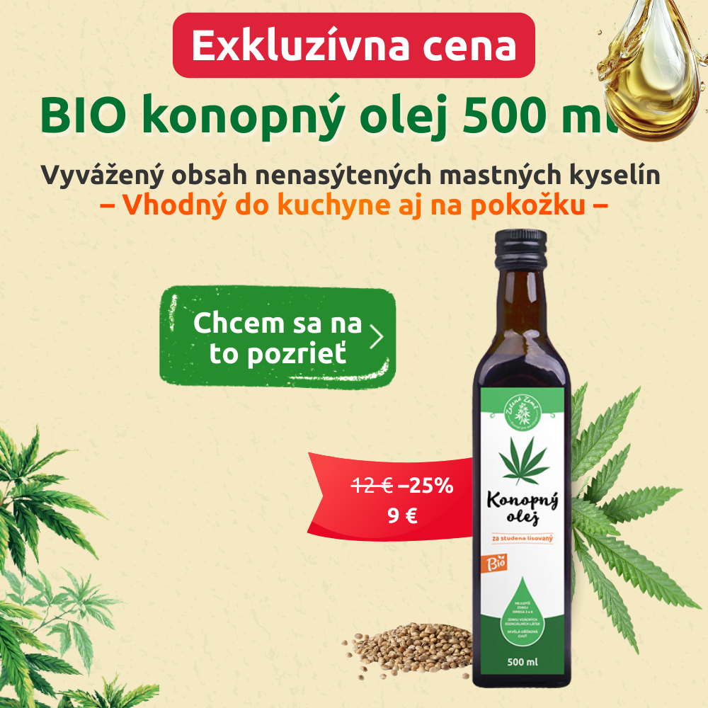 Zľava 25 % na konopný olej