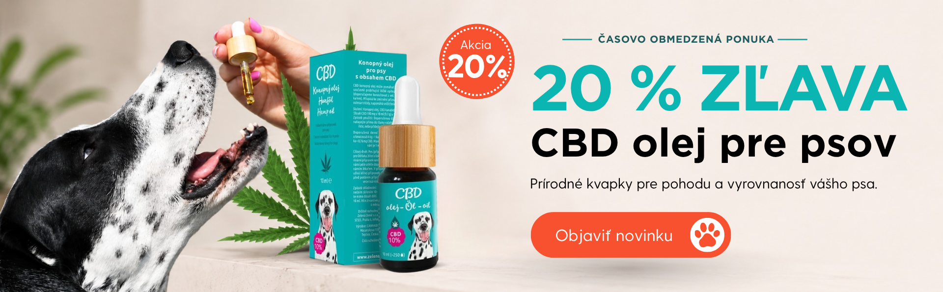 Zľava na CBD oleje pre psov