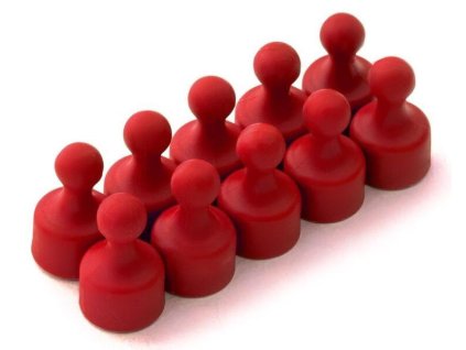 Magnety kancelářské Figurky 10 ks červené