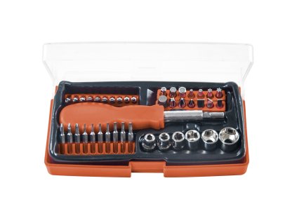 STAVTOOL Sada bitů a hlavic s šroubovacím nástavcem 1/4” 42 dílů