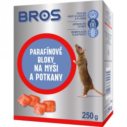 BROS - PARAFINOVÉ BLOKY NA MYŠI, KRYSY A POTKANY 250 G