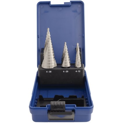 sada stupňovitých vrtáků HSS-G 4-30/4-12/4-20mm, 3ks