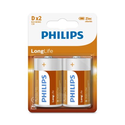 BATERIE PHILIPS ZC LONGLIFE V.MONO D 2 KS