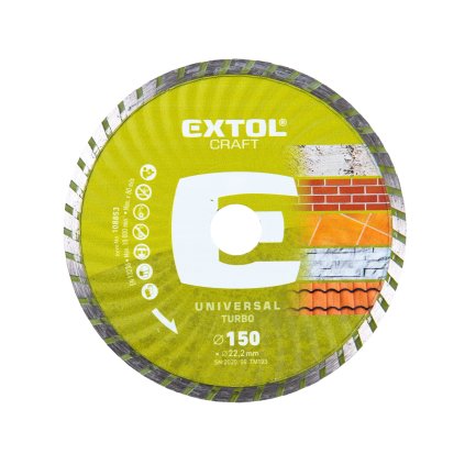 KOTOUČ DIAMANTOVÝ ŘEZNÝ, TURBO - SUCHÉ I MOKRÉ ŘEZÁNÍ, O 150X22,2X2,3MM