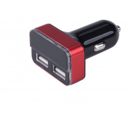 NABÍJEČKA USB DO AUTA, 12/24V, 2XUSB, MĚŘIČ, 3,4A, 17W