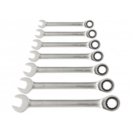 KLÍČE RÁČNOVÉ OČKOPLOCHÉ, SADA 7KS, 8-19MM