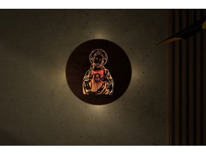 "Ježíš a srdce" světelný obraz s baterií 50cm