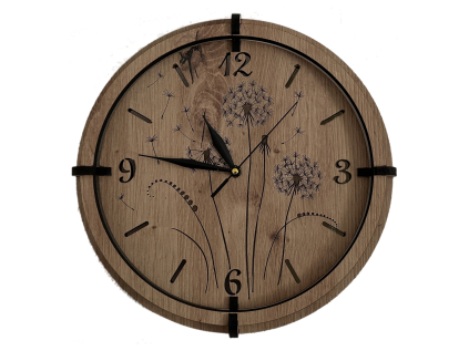 "Pampeliška" Dřevěné hodiny 32 cm