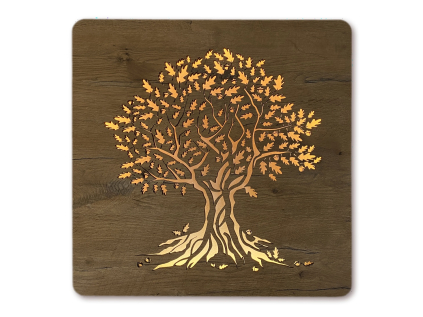 "Dub" světelný obraz s baterií 62x62cm