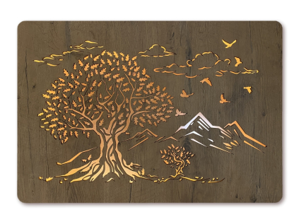 "Dva duby" světelný obraz s baterií 90x62cm