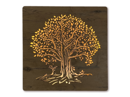 "Lípa" světelný obraz s baterií 62x62cm