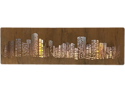 "Mrakodrapy" světelný obraz s baterií 125x40cm