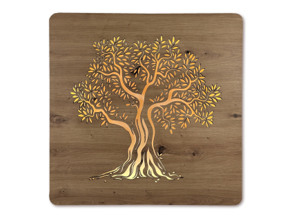 "Olivovník" světelný obraz s baterií 62x62cm