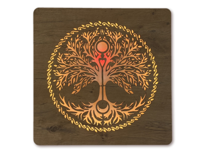 "Strom srdce" světelný obraz s baterií 62x62cm