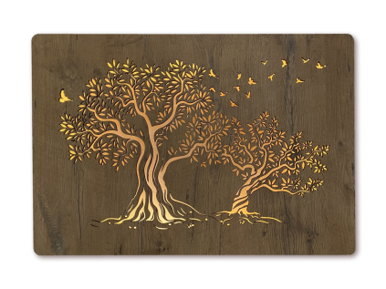 "Dvě olivy" obrazové svítidlo s baterií 90x62cm