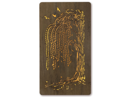 "Vrba" světelný obraz s baterií 55x100cm