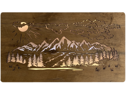 "Hory" světelný obraz s baterií 80x40cm