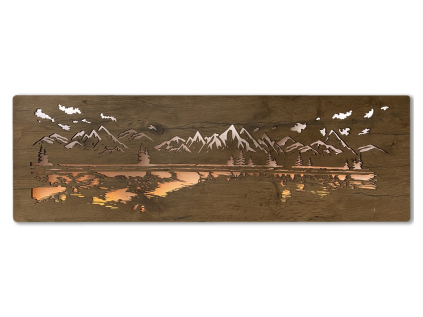 "Jezero" světelný obraz s baterií 120x40cm