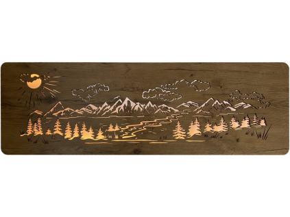 "Hory, les" světelný obraz s baterií 120x40cm