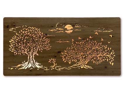 "Tři duby" světelný obraz s baterií 120x60cm