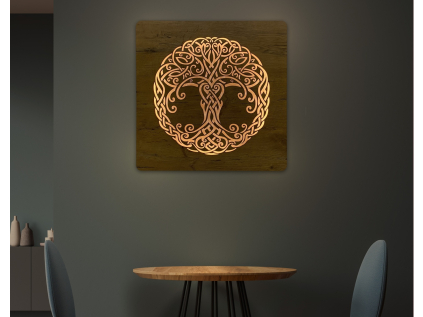 "Keltský strom života" světelný obraz s baterií 62x62cm