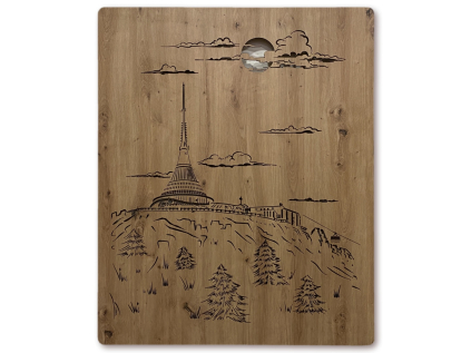 "Ještěd" světelný obraz s baterií 90x120cm