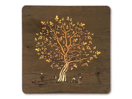 "Ořešák" světelný obraz s baterií 62x62cm