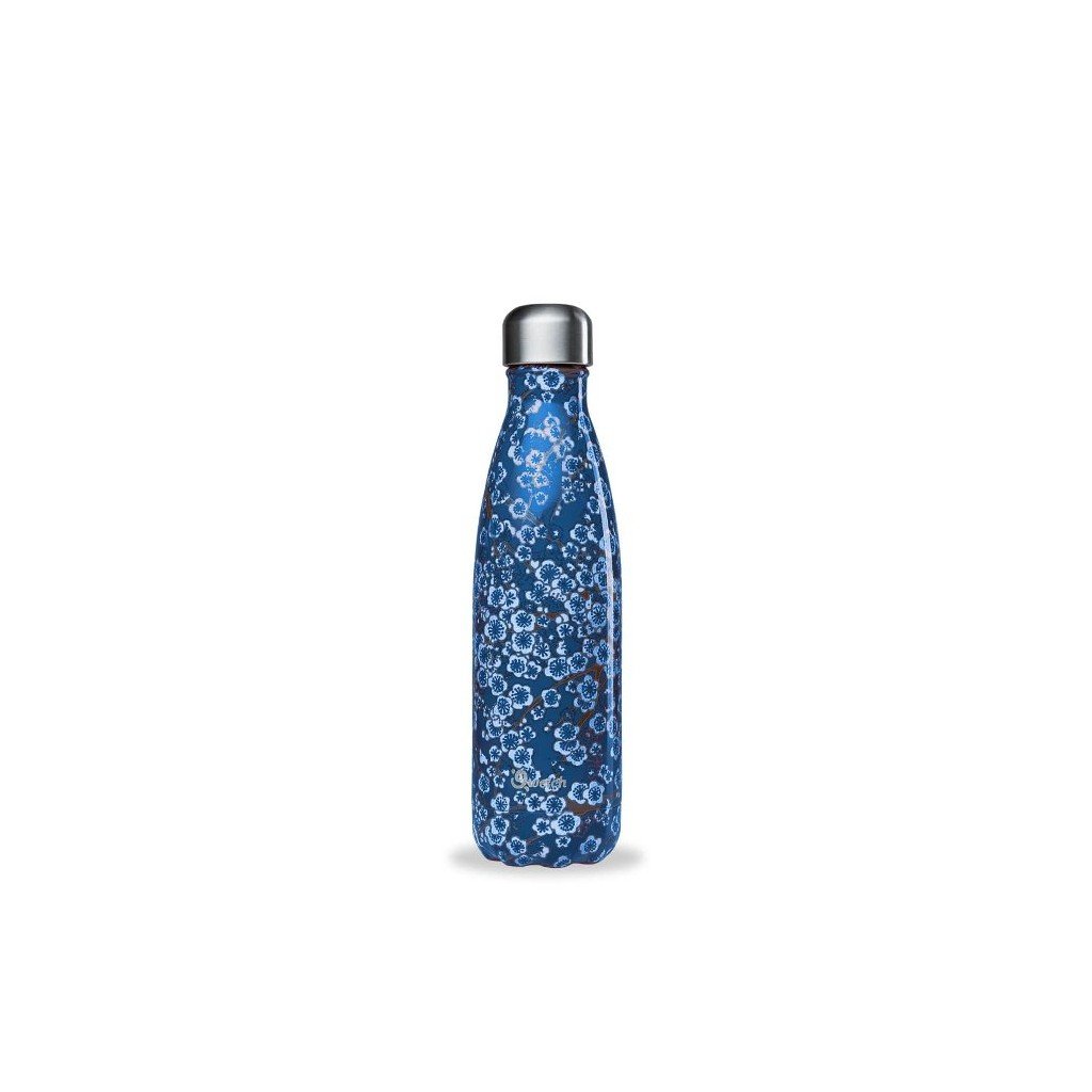 insulated stainless steel bottle flowers blue 500ml