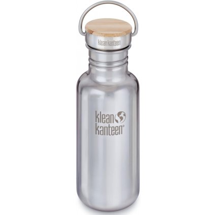 Klean Kanteen, Nerezová lahev Reflect Bamboo Cap - mirrored stainless 532 ml