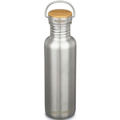 Klean Kanteen, Nerezová lahev Reflect w/Bamboo Cap - brushed stainless 800 ml