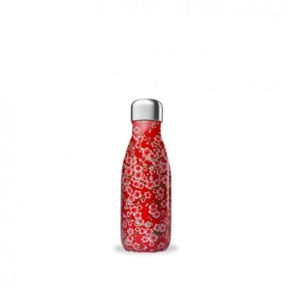 insulated stainless steel bottle flowers red 260ml