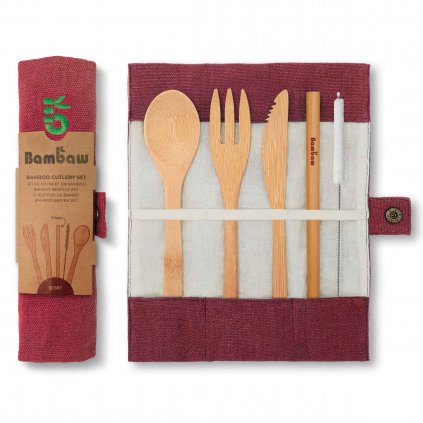 Bamabw Cutlery Set Packshot Pouch Open Closed Berry Packaging