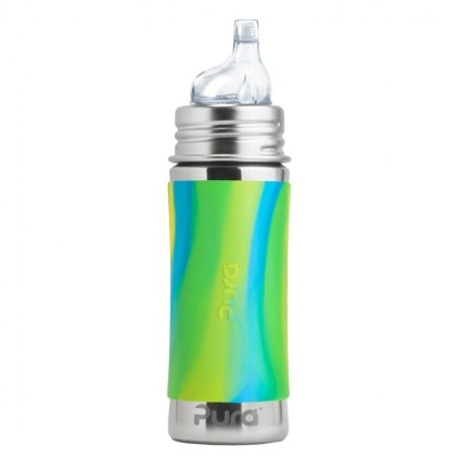 pura nerezova flasa s naustkom 325ml zelena aqua