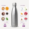 insulated stainless steel bottle brushed steel 260ml