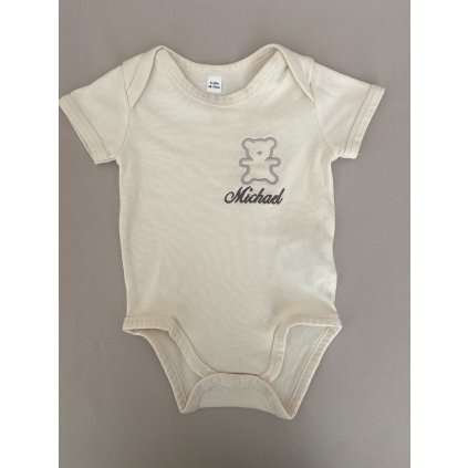 Body s výšivkou medvídka a jména Michael